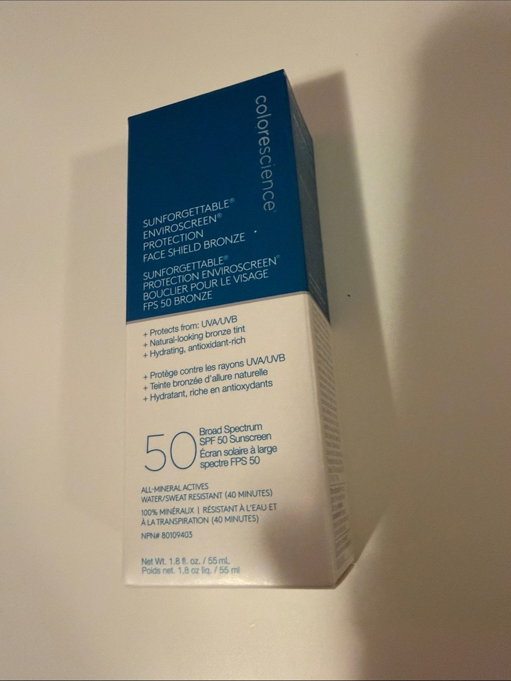 Brand New Colorescience Sunforgettable Total protection Face Shield SPF 50Bronze